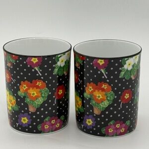 Set Of 2 Exclusive Department 56 Primrose Porcelain Coffee Cups With Handles